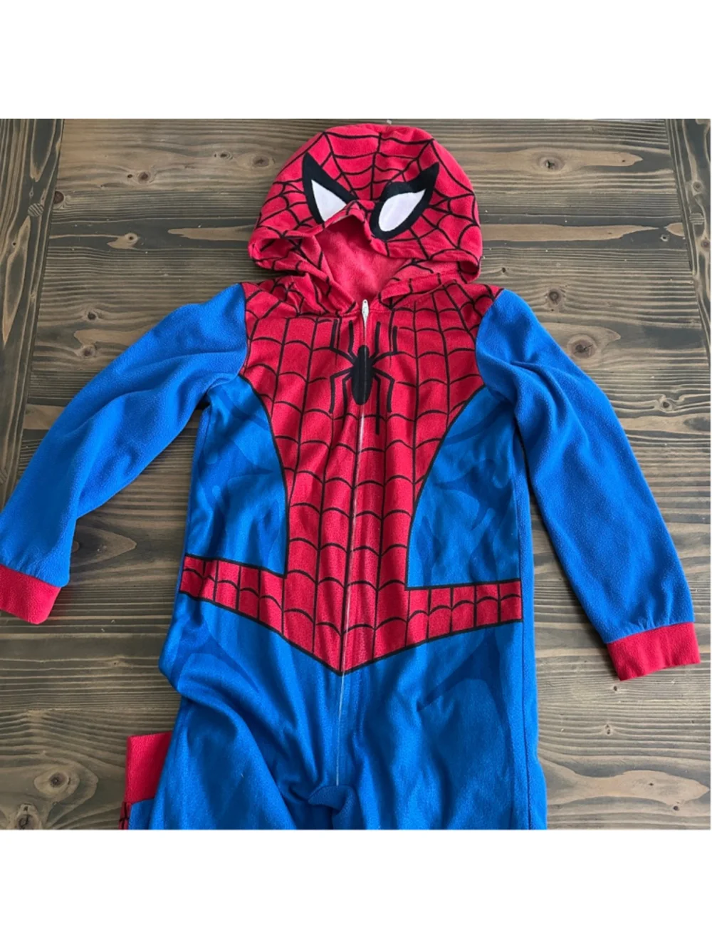 Marvel Spider-Man Boys Hooded One Piece Pajamas Sleeper Size M